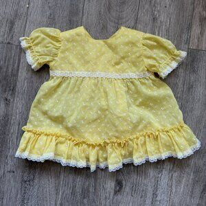 Vintage 80s 90s Baby Toddler Floral Puffy Sleeve Shirt No Size Tag